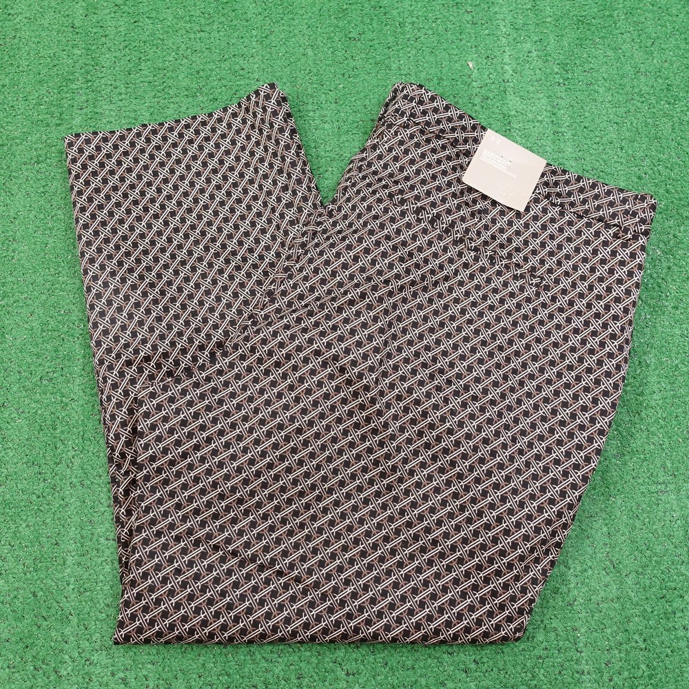 NWT H&M ELLIPTICAL GEOMETRIC PRINT CHINO DRESS PANTS WOMENS SIZE 24 NEW!